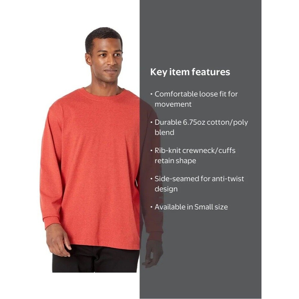 Carhartt Men's Loose Fit Heavyweight Long Logo Sleeve Graphic T-Shirt Large - Picture 5 of 8